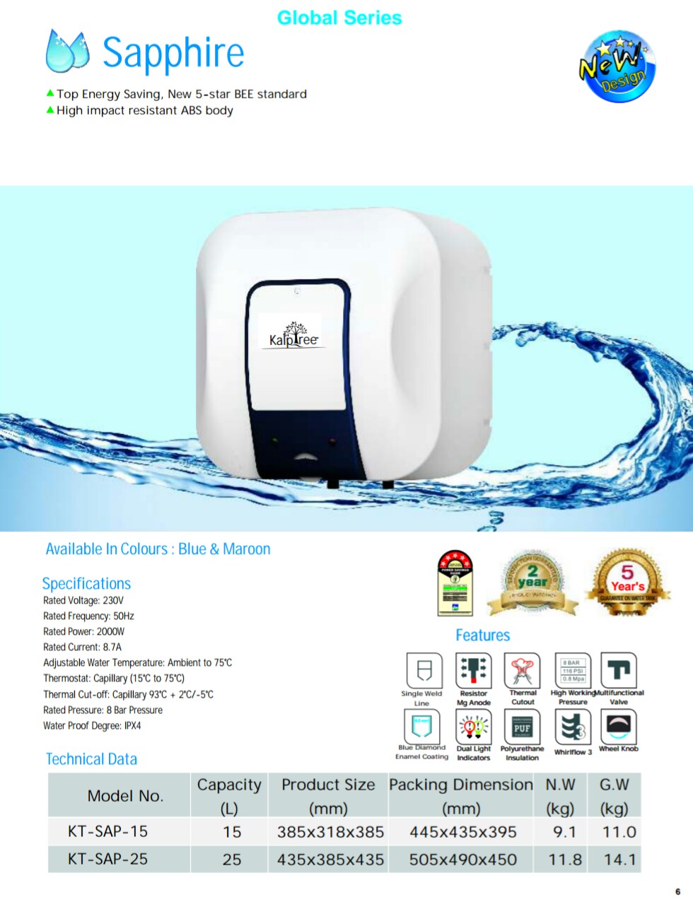 SAPPHIRE Water Heater